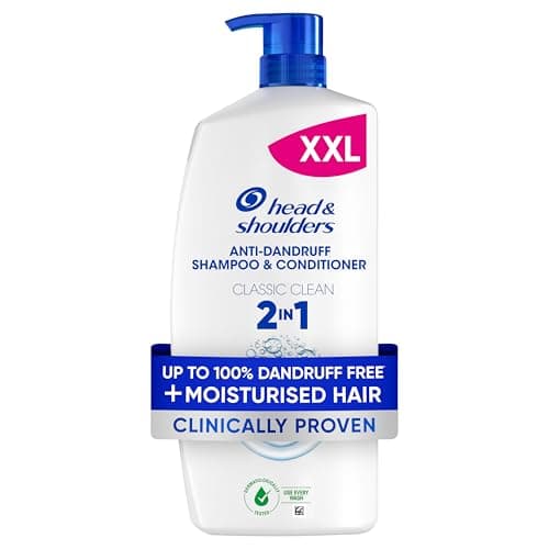 Image of Head & Shoulders Classic Clean 2in1 Anti Dandruff Shampoo, 1000ml. Up to 100% Flake Free, Clinically Proven. For Any Hair and Scalp Type. For Daily use. Clean Feeling