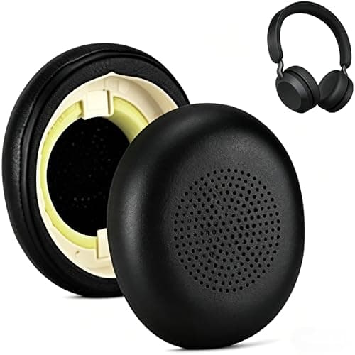 Image of INF Replacement Earpads for Jabra Evolve2 65 65MS 65UC & Elite 45H On-Ear Wireless Headset, Soft Leather Ear Pads Cushions with Memory Foam, Noise Isolation Headphone Repair Parts