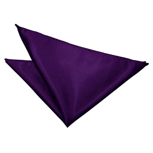 Image of DQT Mens Plain Satin Pocket Square Handkerchief – Wedding Business Formal Suit Accessory - Purple