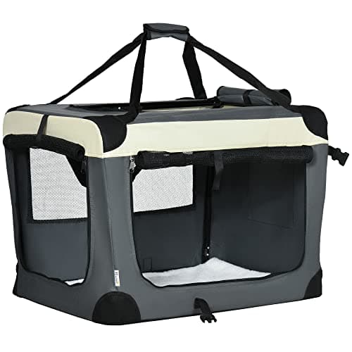Image of PawHut 70cm Foldable Pet Carrier Bag Soft Travel Dog Crate, Portable Cat Carrier w/ Cushion, for Cats and Small Dogs - Grey