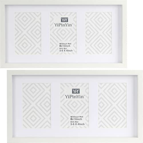 Image of Multi picture frames 3-4x6''White 2Pack, Photos Frames 3-6x4'', College frames 3-4x6'' Family Photo Frames, Multiple Photoes 4x6''Multi Picture Frames for Tabletop and Wall Hanging.