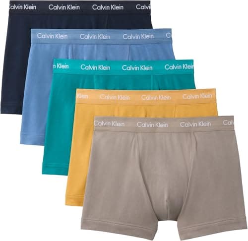 Image of Calvin Klein Men Trunk 5pk YELLOW (DRIFTWOOD/MOONLIGHT BLUE/FANFARE/) L