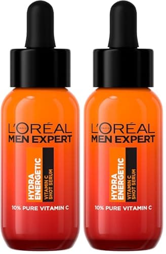 Image of L'Oréal Men Expert Hydra Energetic, 10% Pure Vitamin C Shot Serum, For Brighter, Smoother and Refreshed Skin, 30ml (Pack of 2)