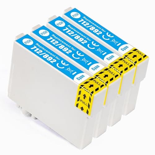 Image of Go Inks Compatible T0712 Cyan Ink Cartridge - 4 Pack replacement for Epson Stylus Printers - 13.5ml - 4x Cyan