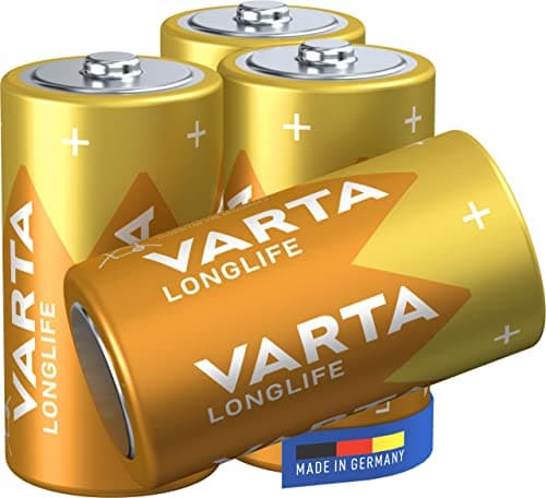 Image of VARTA Longlife C Baby LR14 Alkaline Batteries (4-pack) - Made in Germany - ideal for remote controls, radios, alarm clocks and clocks