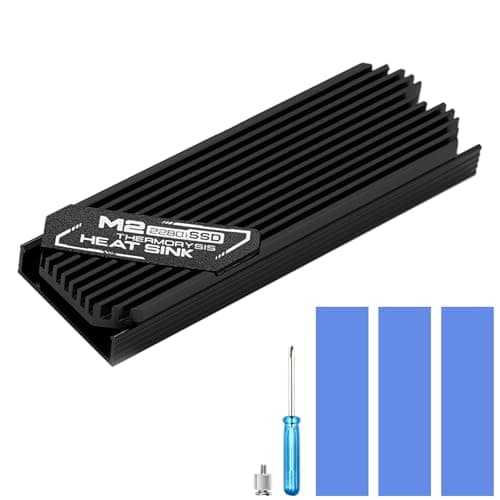Image of ASTARON M.2 SSD Heatsink 2280 Thin Cooler with Nano Thermal Pads (0.5mm-1mm) NVME M2 Thermal Pad Double-Sided Heat Sink for PC/PS5/Gaming Laptops (Black)