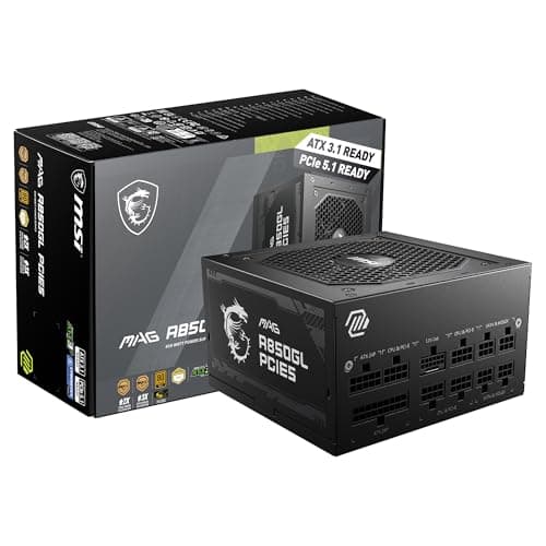 Image of MSI MAG 850W Power Supply 80 Plus Gold - ATX 3.0 PCIe 5.0 Ready - 12VHPWR [MAG A850GL PCIE5]