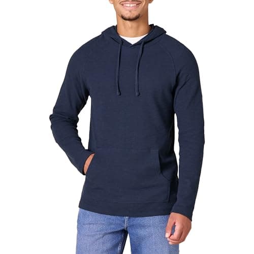 Image of Amazon Essentials Men's Long-Sleeve Slub Thermal Pullover Hoodie (Previously Goodthreads), Navy, XS