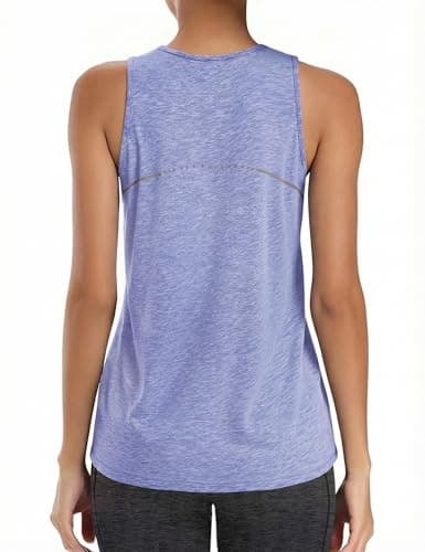Image of Gyabnw Running Vest Women Activewear Sleeveless V Neck Tank Top for Yoga Workout Gym Training and Pilates Purple