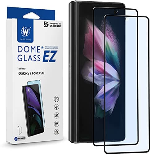 Image of DOME GLASS Whitestone 2PACK EZ GLASS Screen Protector for Galaxy Z Fold 3 2021, Full Coverage Tempered Glass Shield [Easy Install] - Two Pack