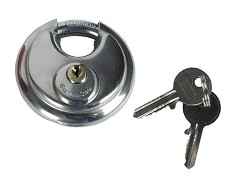 Image of Round Discus Padlock 2 Keys 70mm Disc Heavy Duty Outdoor Stainless Steel Shackle Security Lock