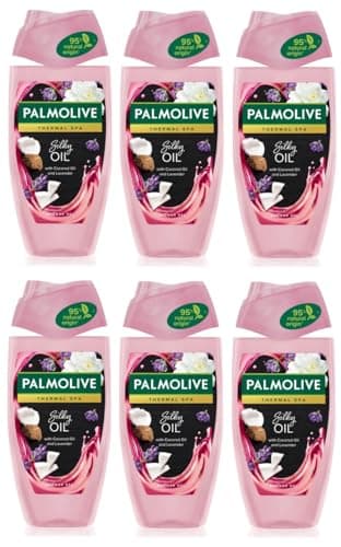 Image of 6x Palmolive SILKY OIL Shower Gel with Coconut Oil and Lavender 250ml
