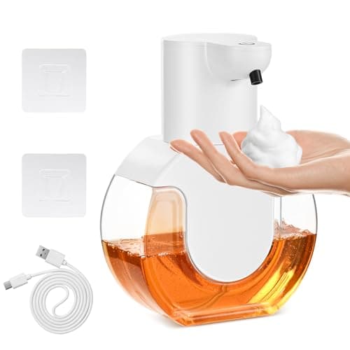 Image of USB Rechargeable Electric Foam Soap Dispenser - Wall Mounted, Infrared Sensor & 4 Levels - IPX5 Waterproof, 420 ml Capacity for Kitchen & Bathroom