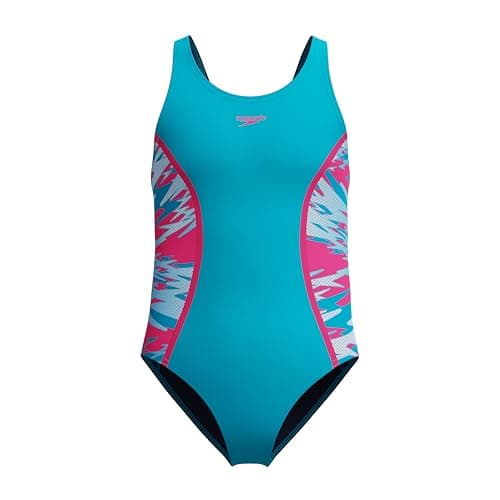Image of Speedo Girl's Hyperboom Splice Muscleback One Piece Swimsuit, Mayan Blue, 8