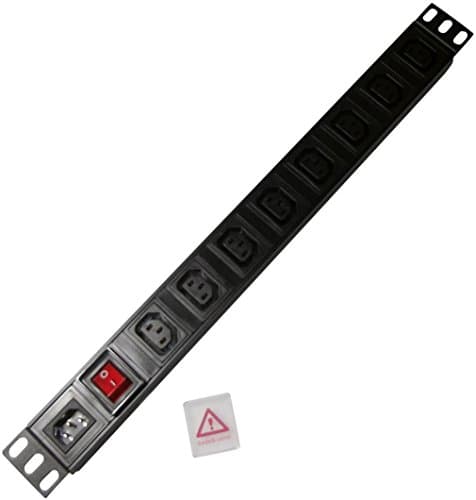 Image of Generic 8 Way IEC C13 PDU, 19" Rack Mount PDU, IEC C14 INPUT, 1U, Black, Metal