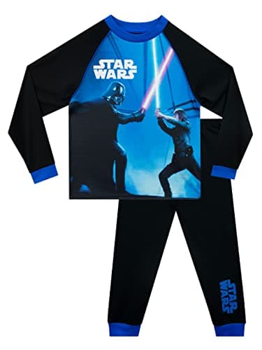 Image of Star Wars Pyjamas | Luke Skywalker vs Darth Vader Boys Pyjamas | Boys' Pyjama Sets | Black | 5-6 Years