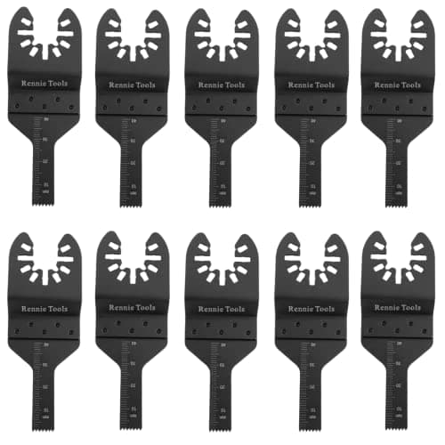 Image of Pack of 10 x 10mm Wide Oscillating Multi Tool Blades/Wood Cutter Saw Blades Set Compatible with Dremel Fein Multimaster Makita Stanley Worx Dewalt Multi Tool Etc Oscillating Multitool Blade