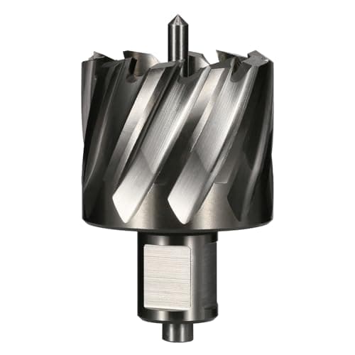 Image of Vearter 45mm HSS Annular Cutter, 19.05mm Weldon Shank, Mag Drill Bit with Pilot Pin for Steel Plate, Aluminum, Brass, Cast iron, Stainless Steel