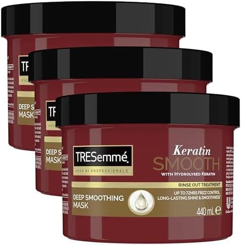 Image of TRESemmé Keratin Smooth Deep Smoothing Mask rinse-out hair treatment with hydrolysed keratin for soft, shiny, frizz-free hair 440 ml (Pack of 3)
