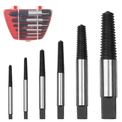 Image of M3 - M8 Damaged Screw Extractor Set, 6 Different Sized Screw Extractor, Easy Out Bolt Extractor Set With Box, Screw Remover And Extractor Bit Set For 0.11 To 0.7 Inch Thread Nut Pipe Faucet