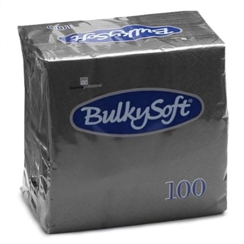 Image of bulksoft Cocktail Napkins, 2-Ply, Black, Pack of 100, 9420649
