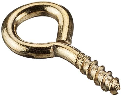 Image of Merriway BH02309 (30 Pcs) EB Picture Mirror Frame Screw-In Eye, 12mm (1/2 inch) Brass Plated - Pack of 30 Pieces