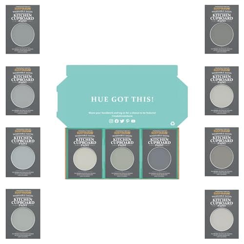 Image of Rust-Oleum Kitchen Cupboard Paint in Satin Finish – Dusky Greys Tester Box