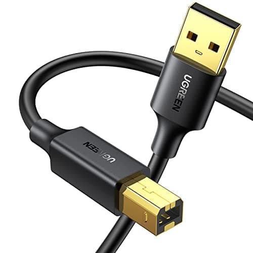 Image of UGREEN Printer Cable, USB A to B Lead 24K Gold Plated, USB 2.0 to USB B Cable, USB Type B Male Scanner Printer Cord Compatible with Epson HP Canon Envy Lexmark Dell Brother Printer DAC Xerox etc(2M)