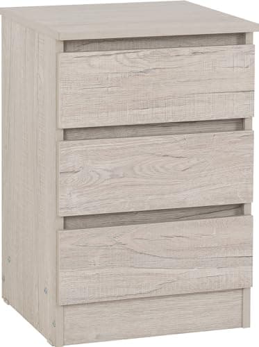 Image of Seconique Malvern 3 Drawer Bedside in Urban Snow