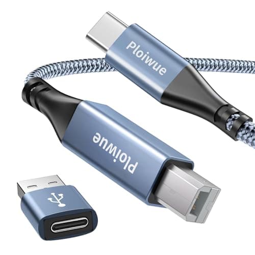 Image of USB B to USB C printer cable 4.5 M equipped with USB A to USB C female adapter, suitable for HP/Epson/Cano printers and scanners with compatible with MacBook Pro iMac XPS Acer ASUS laptop