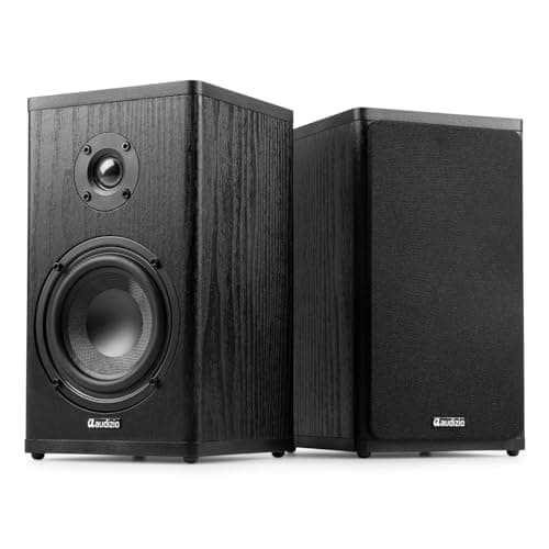 Image of Audizio BS20 Wireless Active Bluetooth Bookshelf Speakers with Battery, 100W HiFi Stereo, True Wireless Pairing, AUX Input, Home Audio, Portable, Anthracite, Rechargeable, Bookshelf Speaker Systems