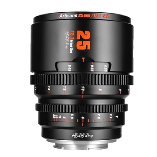Image of 7artisans 25mm T2.1 Cine Lens APS-C fixed focus film lens wide angle, large aperture for Fujifilm X-Mount,black
