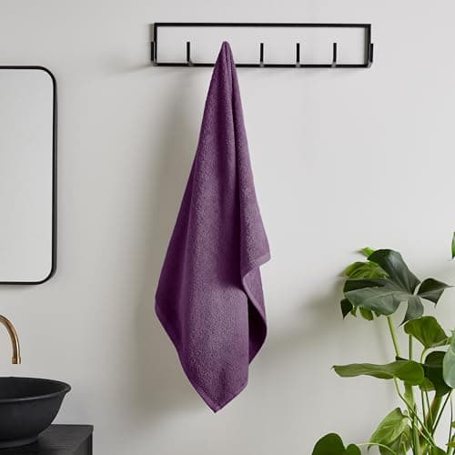 Image of Catherine Lansfield Quick Dry Cotton 90x140 cm Bath Sheet Plum