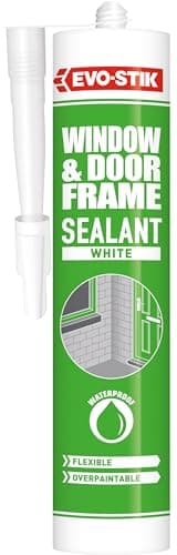 Image of EVO-STIK Window & Door Frame Sealant, Waterproof, Flexible, Overpaintable, Lasts up to 15 Years, Colour: White, Size: 290ml