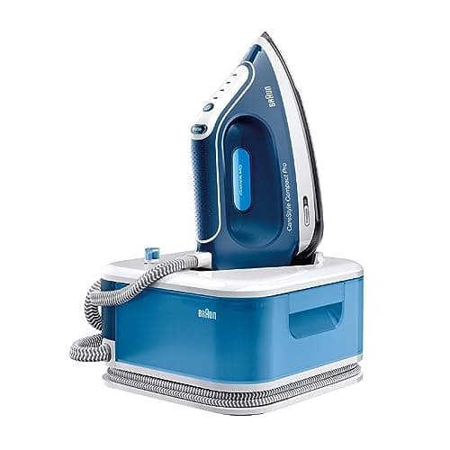 Image of Braun CareStyle Compact Pro IS2565BL, Steam Iron with FreeGlide 3D Technology, iCareMode, Eco and Turbo Modes, Vertical Steaming, Anti-Drip, 1.5L Water Tank, 2400W, Blue