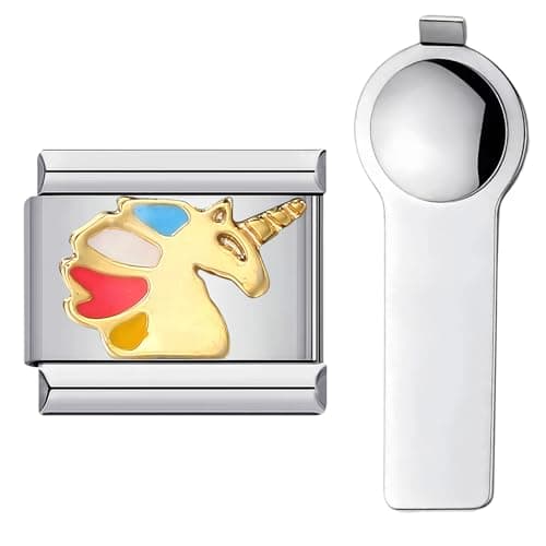 Image of UTXN Personalized Animal Charms - Stainless Steel 9mm Italian Link Charm for Women with Installation Tool