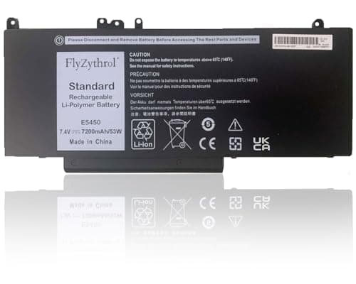 Image of FlyZythrol 7.4V 53Wh 7200mAh G5M10 battery compatible with Dell Latitude 3150 E5450 E5550 E5470 E5570 series R9XM9 0WYJC2 8V5GX WYJC2 1KY05