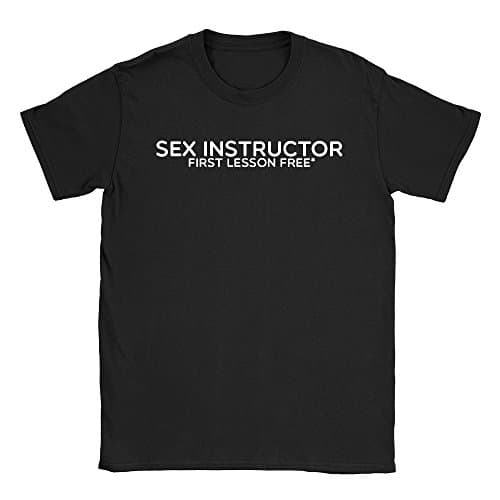 Image of Sex Instructor Mens T-Shirt XX-Large Black Funny Rude Offensive for Friend
