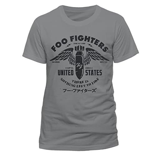 Image of Foo Fighters Stencil Official Tee T-Shirt Mens Unisex (X-Large) Grey