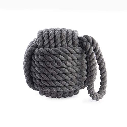 Image of Rope Knot Door Stop - Grey | Nautical Theme | Decorative Yarn Door Stopper | Simple Stylish Heavy Interior Door Weight | Stop Wedge | M&W