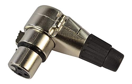 Image of XLR Connector Female Right Angle Style - Strong Cable Grip, Metal Body