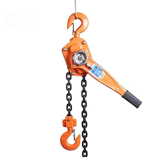 Image of tonchean Chian Hoist 3/4 Ton 6m/20ft, Manual Lever Chain Hoist 1653lbs, Block and Tackle Pulley System, Hand Chain Hoists Come Along Winch Chain Manual Ratchet Hoist for Warehouse Garage Dock