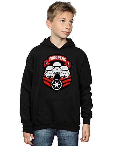 Image of Star Wars Boys Stormtrooper Troopers Hoodie 9-11 Years Black