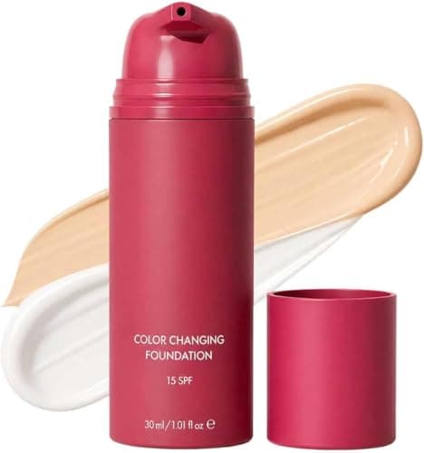 Image of Color Changing Foundation Korean for Women SPF 15– Skin Tone Adapting Liquid Foundation, Self-Adjusting Natural Finish, Blurs Imperfections Brighten Suitable for All Skin Types 30ml