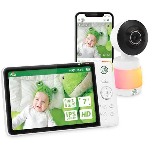 Image of LeapFrog 7" Smart Wi-Fi Baby Monitor with 1080p FHD Video, 720p LCD Screen, Free App with Motion Video, Sound/Motion Detection, Pan-Tilt-Zoom, Colour Night Vision, Colour Night Light | LF3927HD