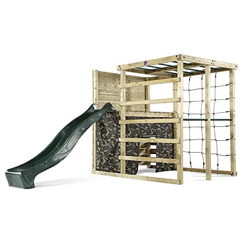 Image of Plum Climbing Cube Wooden Play Centre with Climbing Wall, Den & Slide