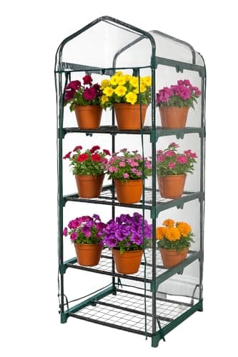 Image of DIVCHI 4 Tier Greenhouse for Indoor & Outdoor Use | Durable Steel Frame | Clear PVC Cover | Ideal for Growing Vegetables, Flowers, Herbs, and Seedlings