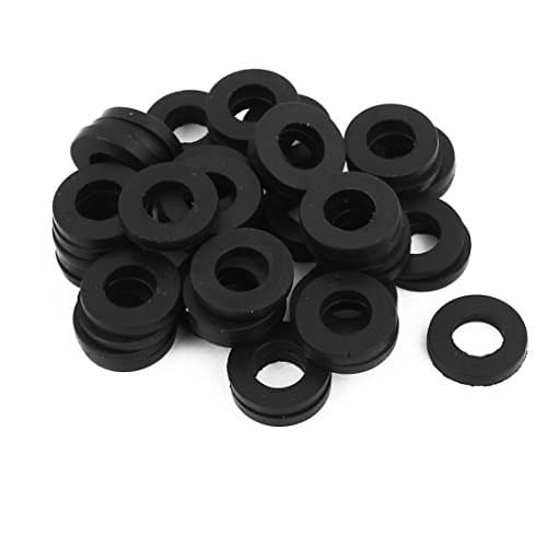 Image of sourcingmap Rubber Flat Washers 19mm OD 10mm ID 3mm Thickness for Faucet Pipe Water Hose, Pack of 50