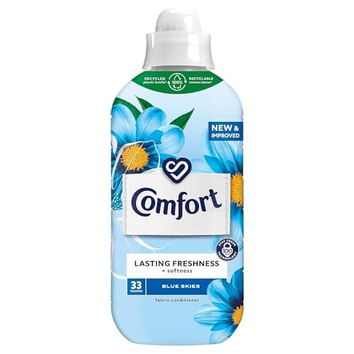 Image of Comfort Blue Skies Fabric Conditioner, Fresh Floral Scent, 990ml (33 Washes)