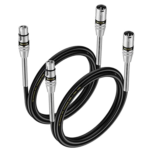 Image of NUOSIYA XLR Cable 1M 2 Pack Balanced XLR Male to Female 3 Pin DMX Microphone Cable Patch Extension Leads(3.28FT)